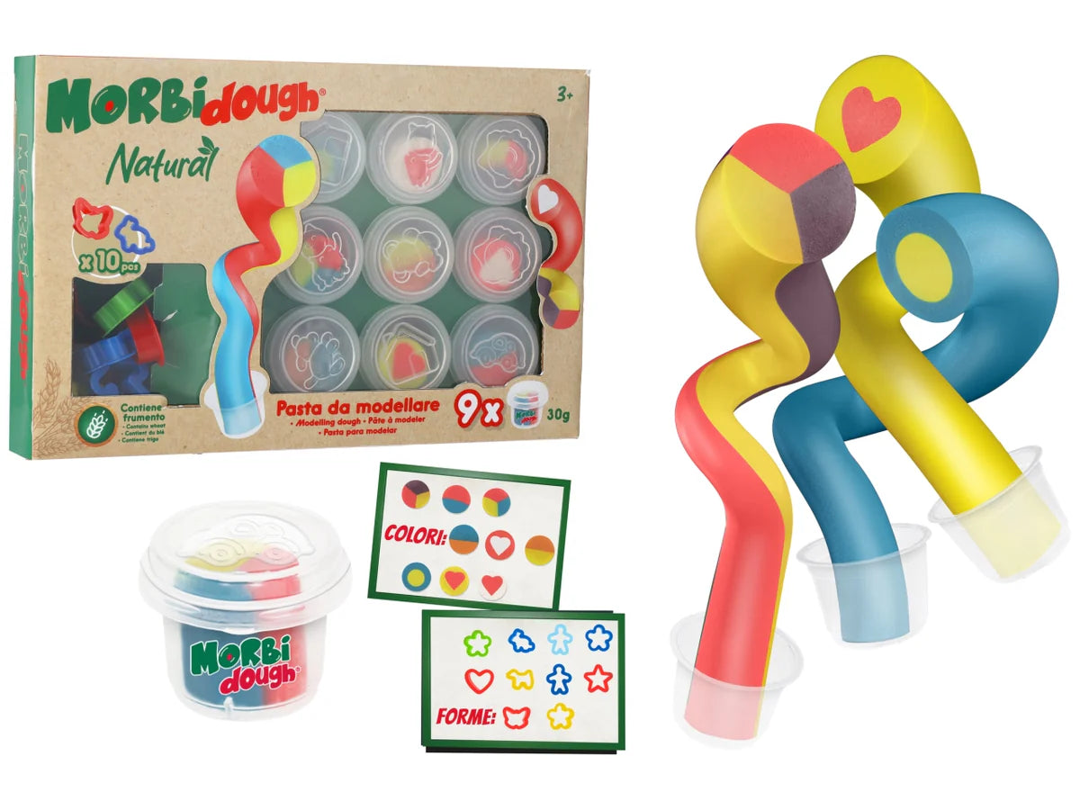Plasticina Multicolor 9x30gr + 10 moldes