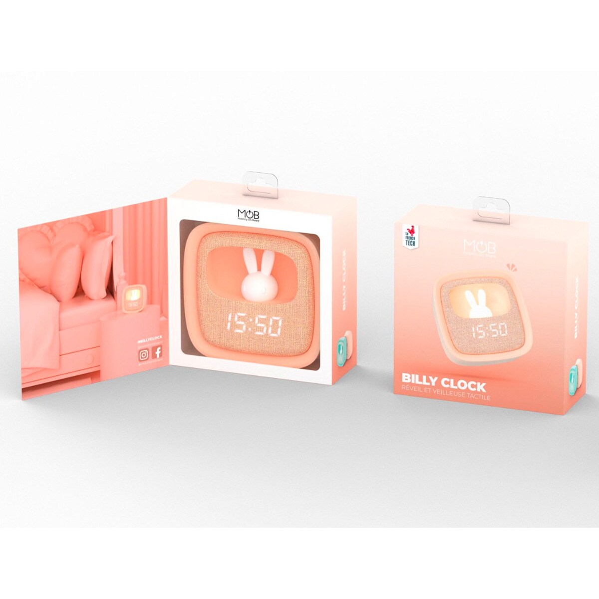 Relógio Despertador com luz de presença - Pink