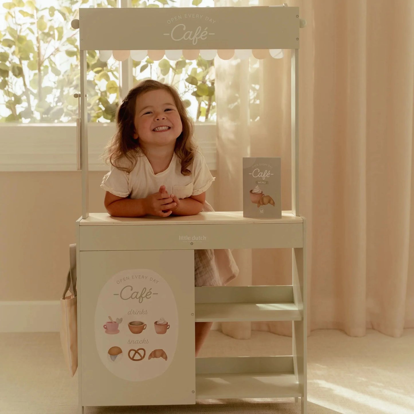 Banca de Mercado de Madeira Little Dutch – Verde