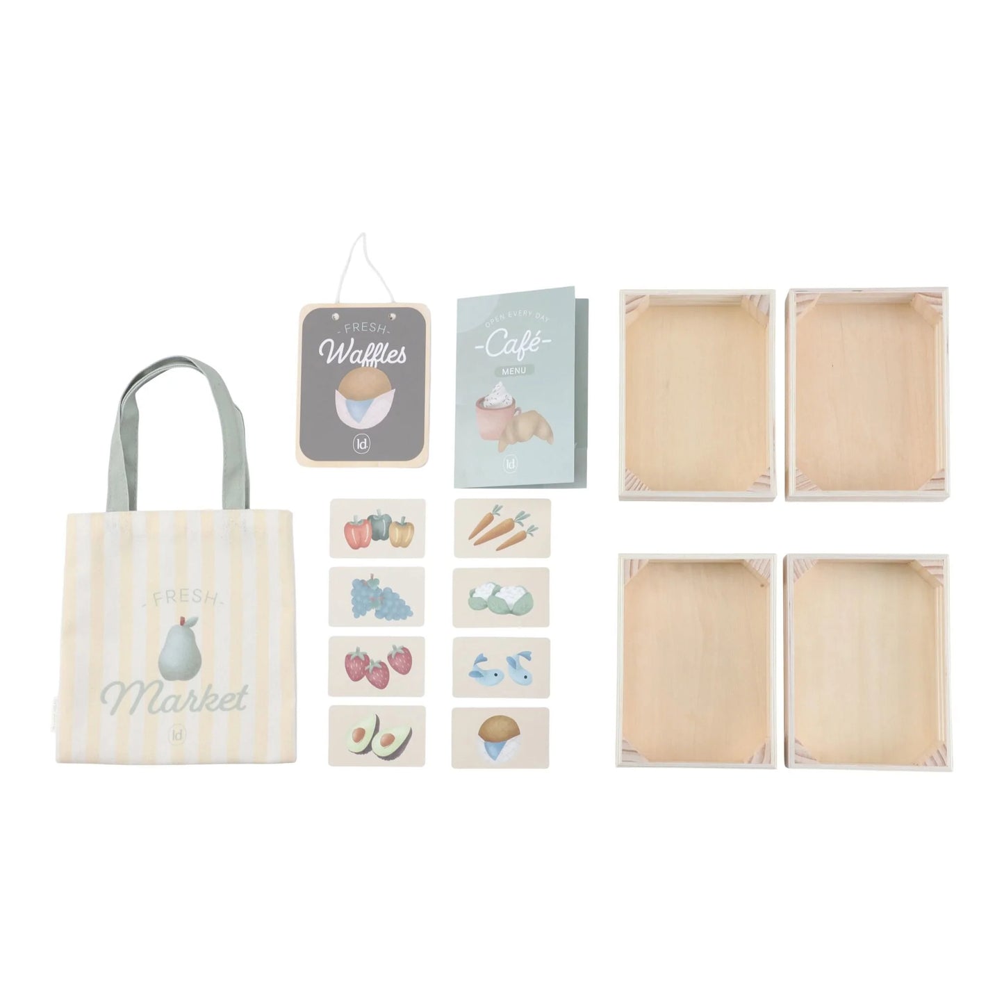 Banca de Mercado de Madeira Little Dutch – Verde