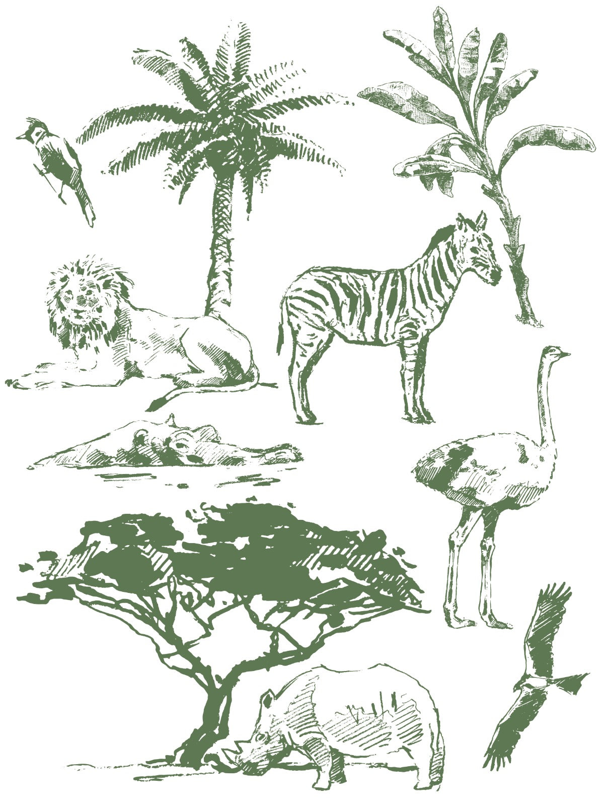Wallstickers Safari verde