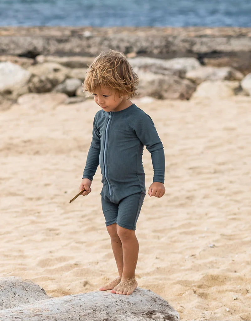 Eco Ribbed Jade Playsuit