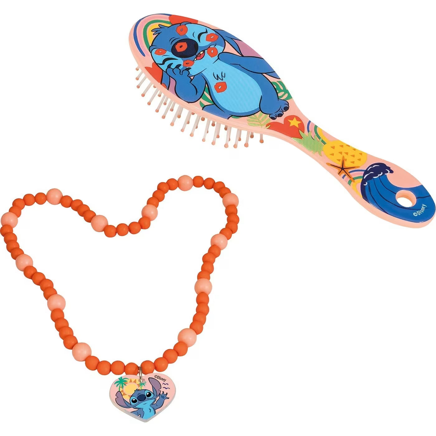 Escova de cabelo e Colar - Stitch