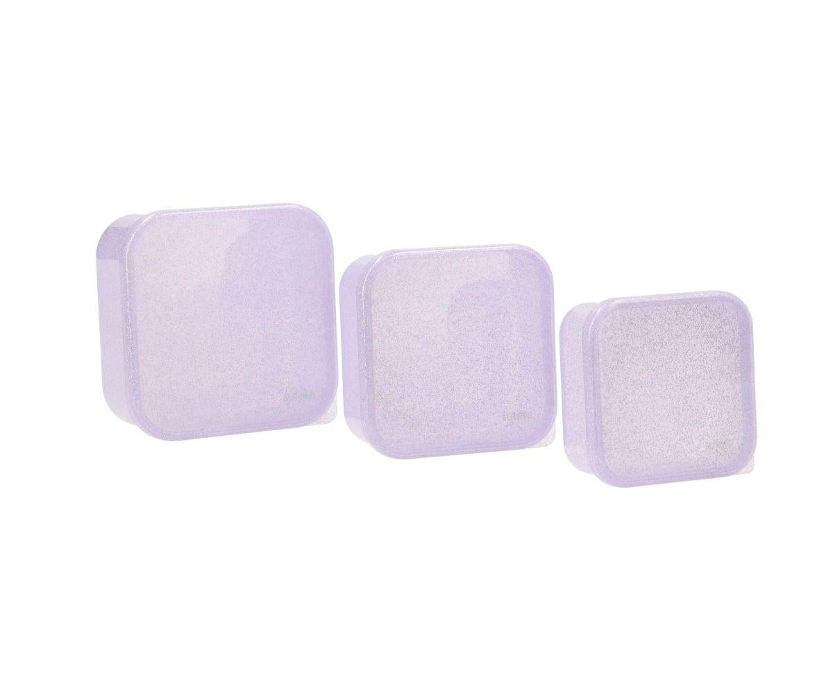 3 Lancheiras Snacks - Glitter Lilás