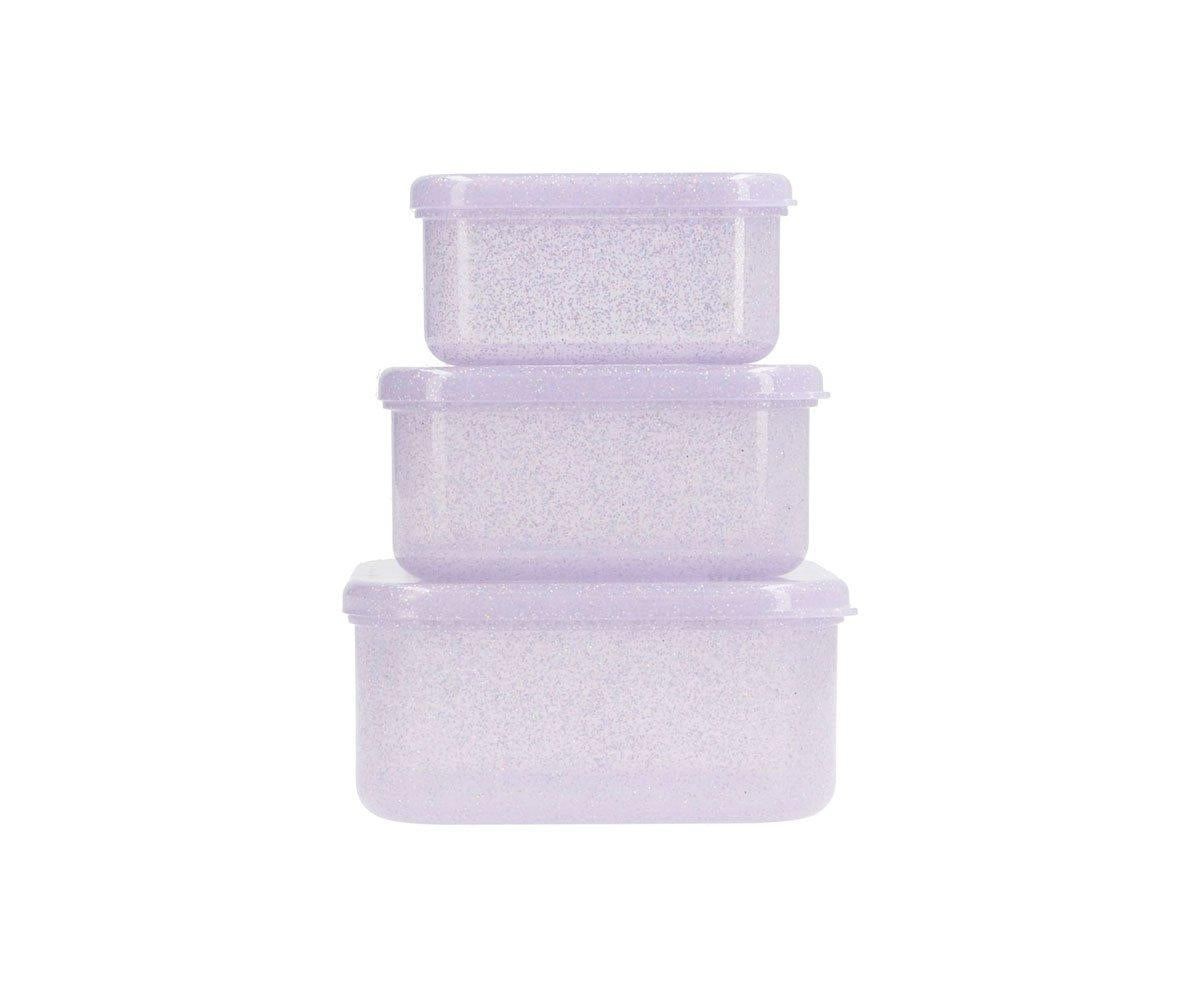 3 Lancheiras Snacks - Glitter Lilás
