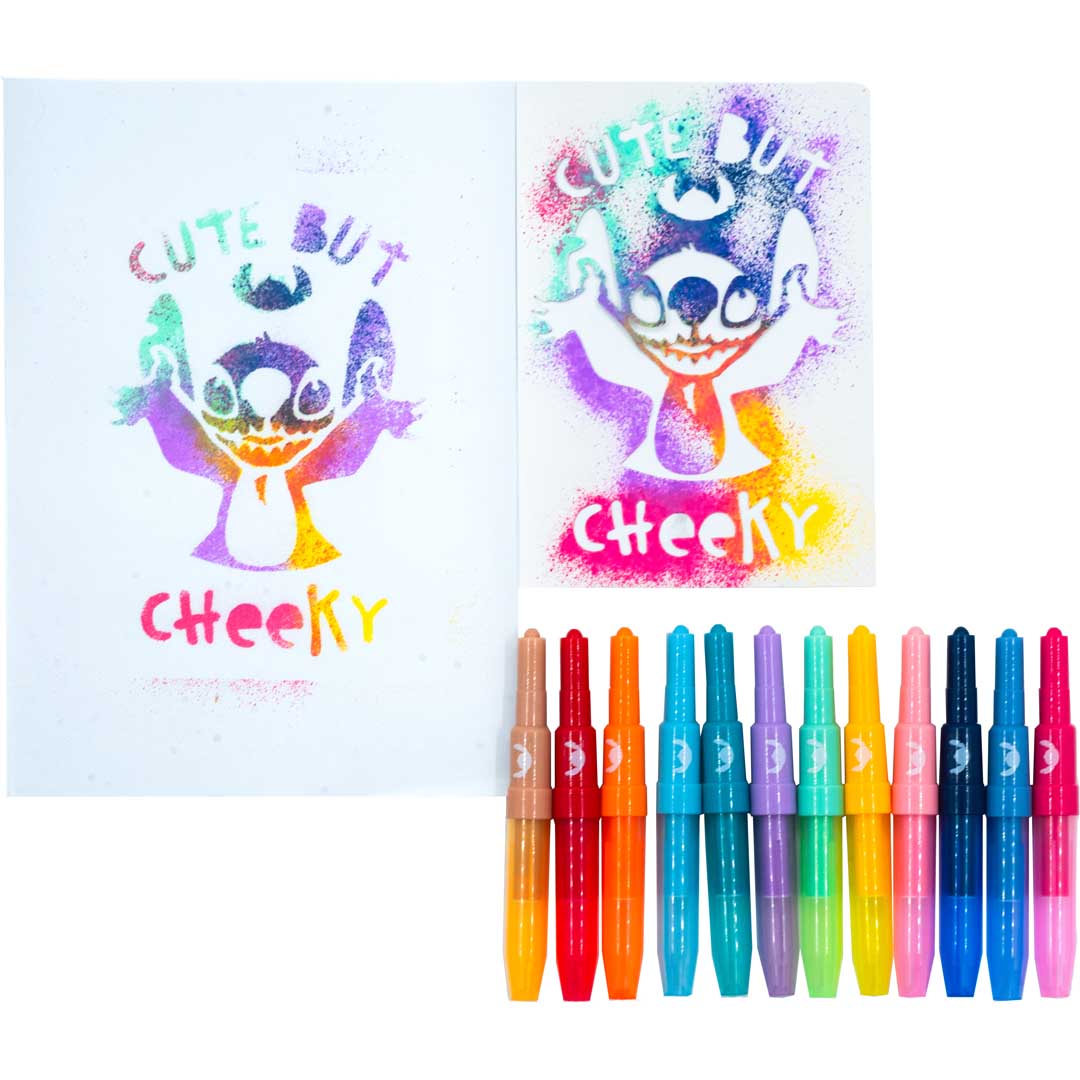 Kit colorir c/canetas spray - Stitch