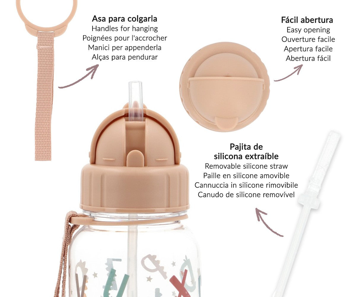 Garrafa Plástico 500ml - Letras