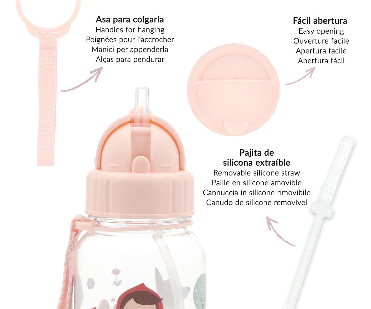 Garrafa Plástico 500ml - Capuchinho vermelho
