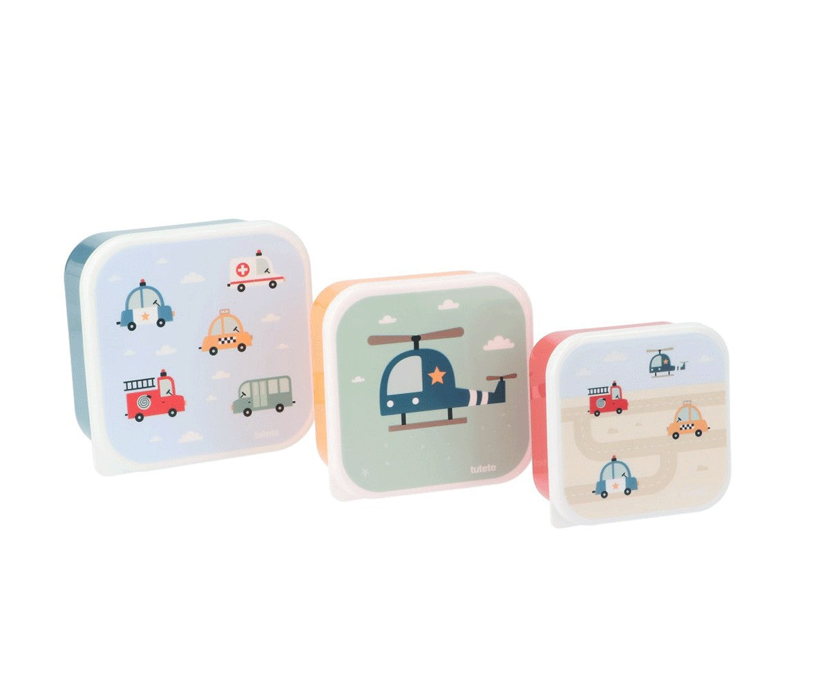 Caixa Lancheira 3pcs - Veiculos