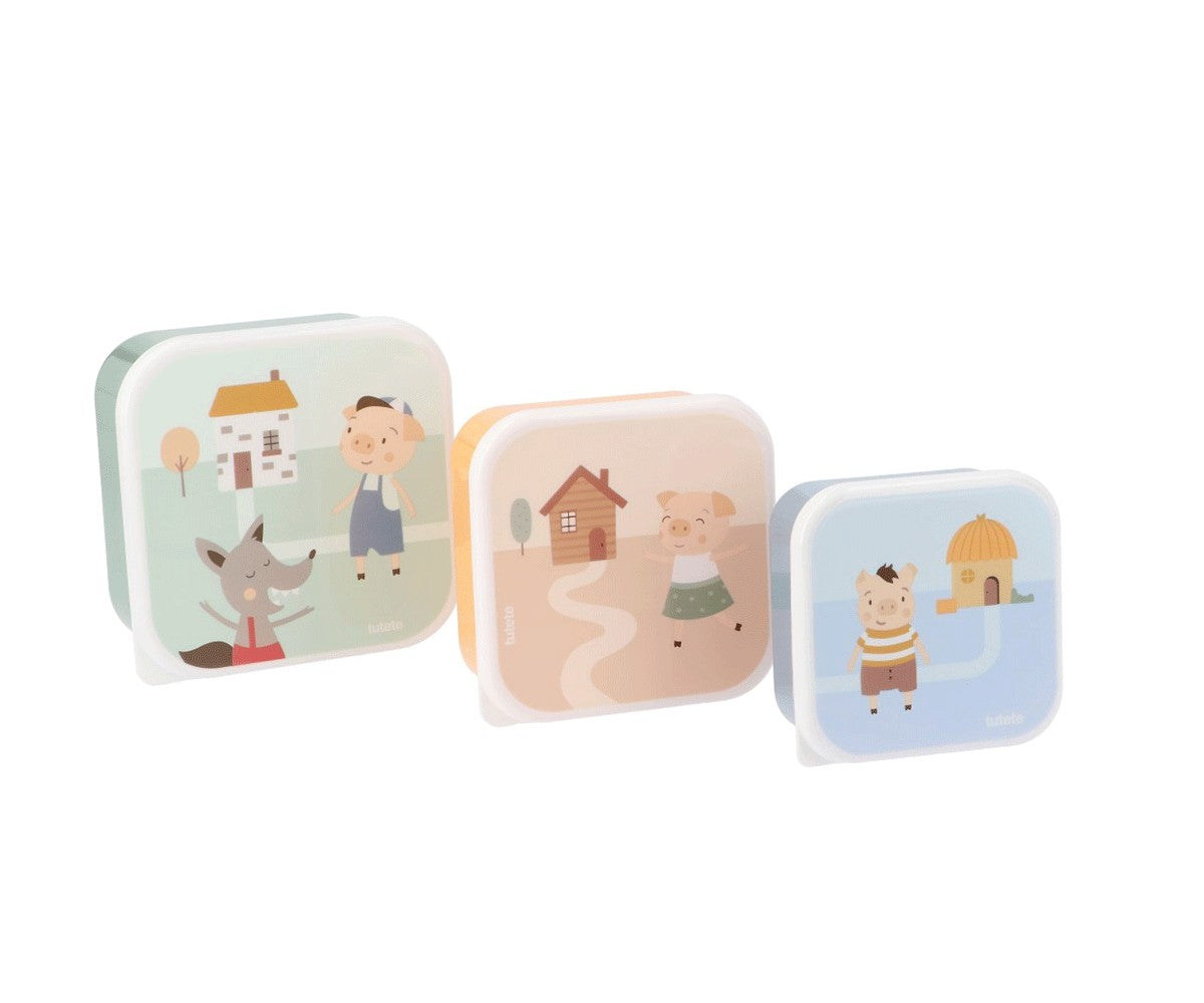 Caixa Lancheira 3pcs - Os Três Porquinhos