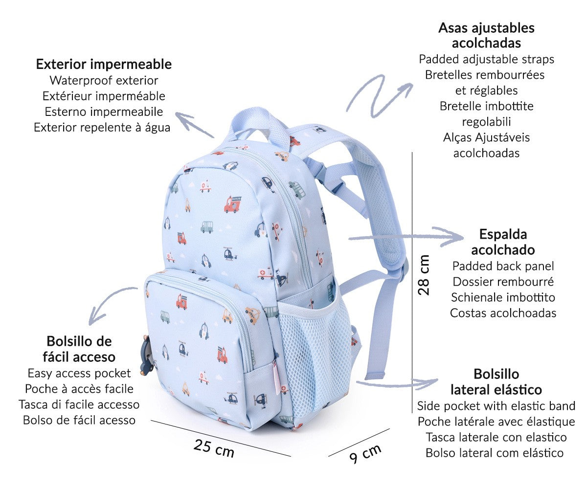Mochila pré-escolar - Veículos