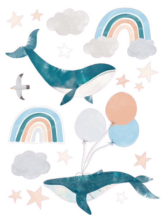Wallstickers baleia e balões