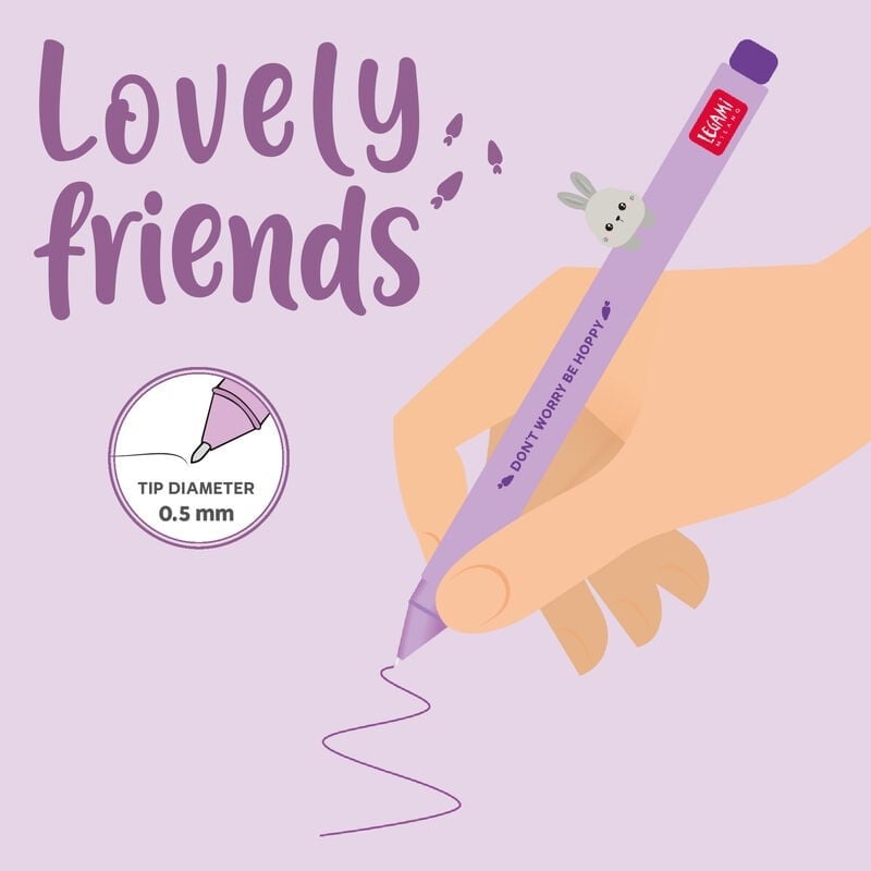 Caneta Gel - Lovely Friends - Coelho