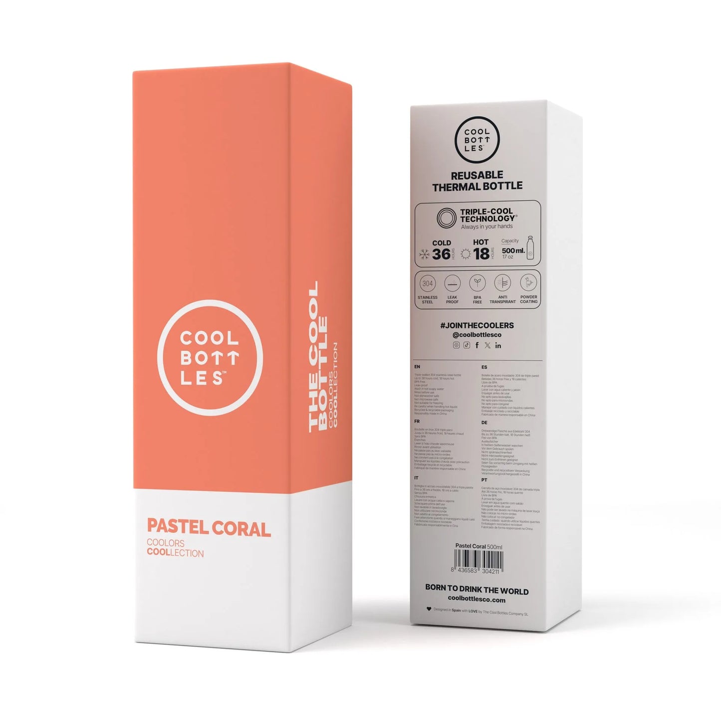 Garrafa Térmica Cool Bottles 750ml - PastelL Coral