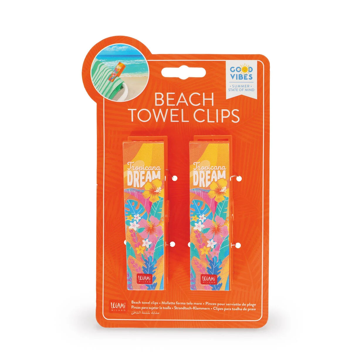 Conjunto de 2 Molas para toalha de praia - Tropicana Dream