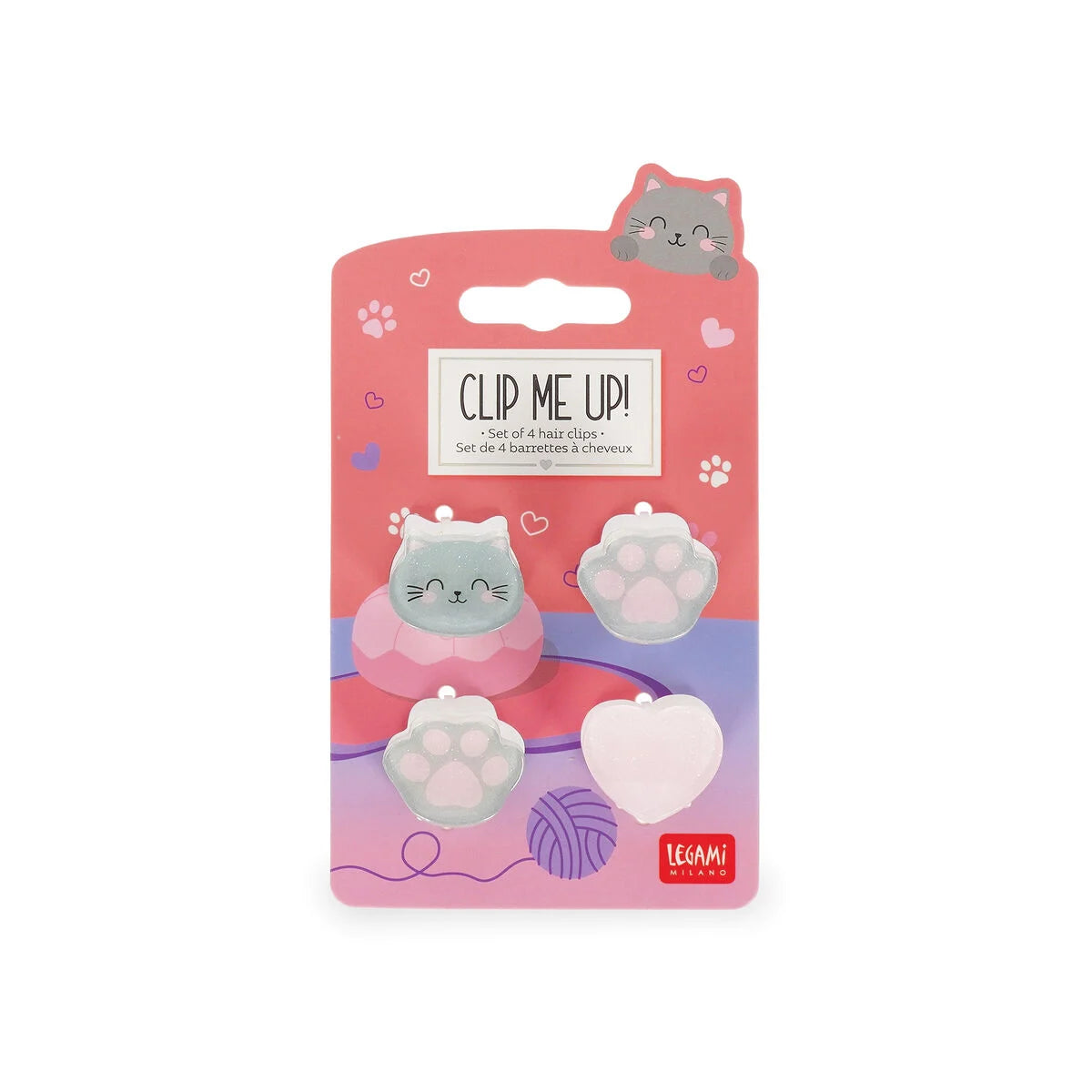 Conjunto de 4 mini molas de cabelo - Gato