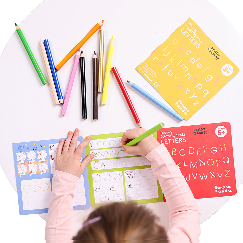 Libro para colorear Looong +5 años - Listo para escribir letras