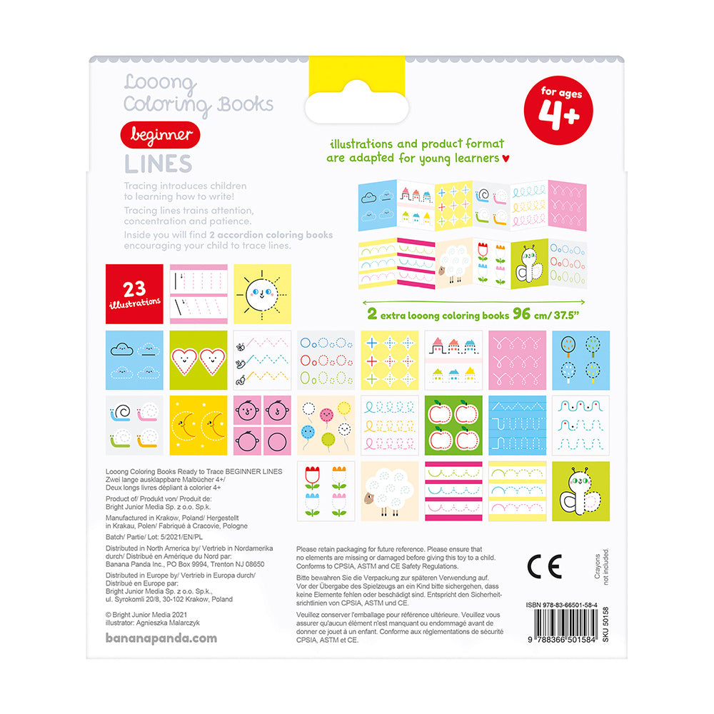 Libro para colorear Looong +4 años - Líneas para principiantes