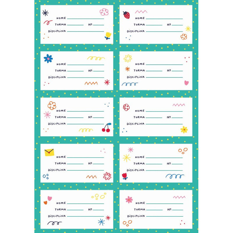 Pack de 40 etiquetas para material - The Happy Gang