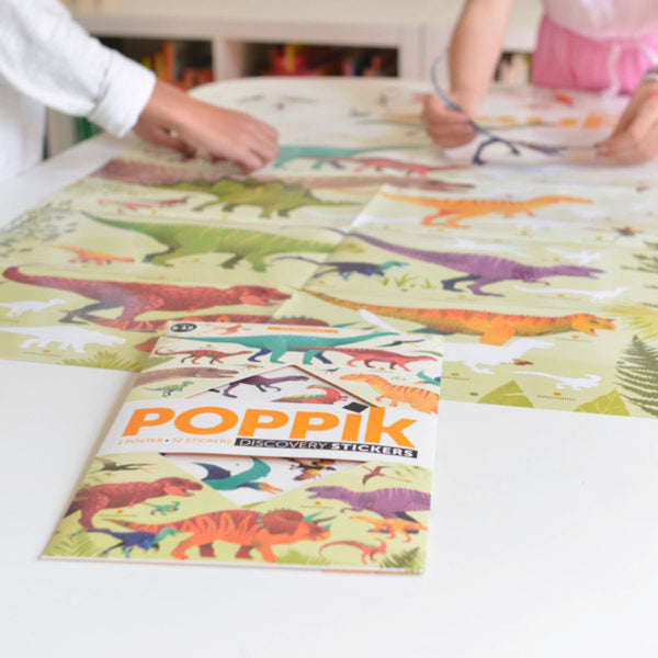 Póster Poppik + pegatinas - Dinosaurios