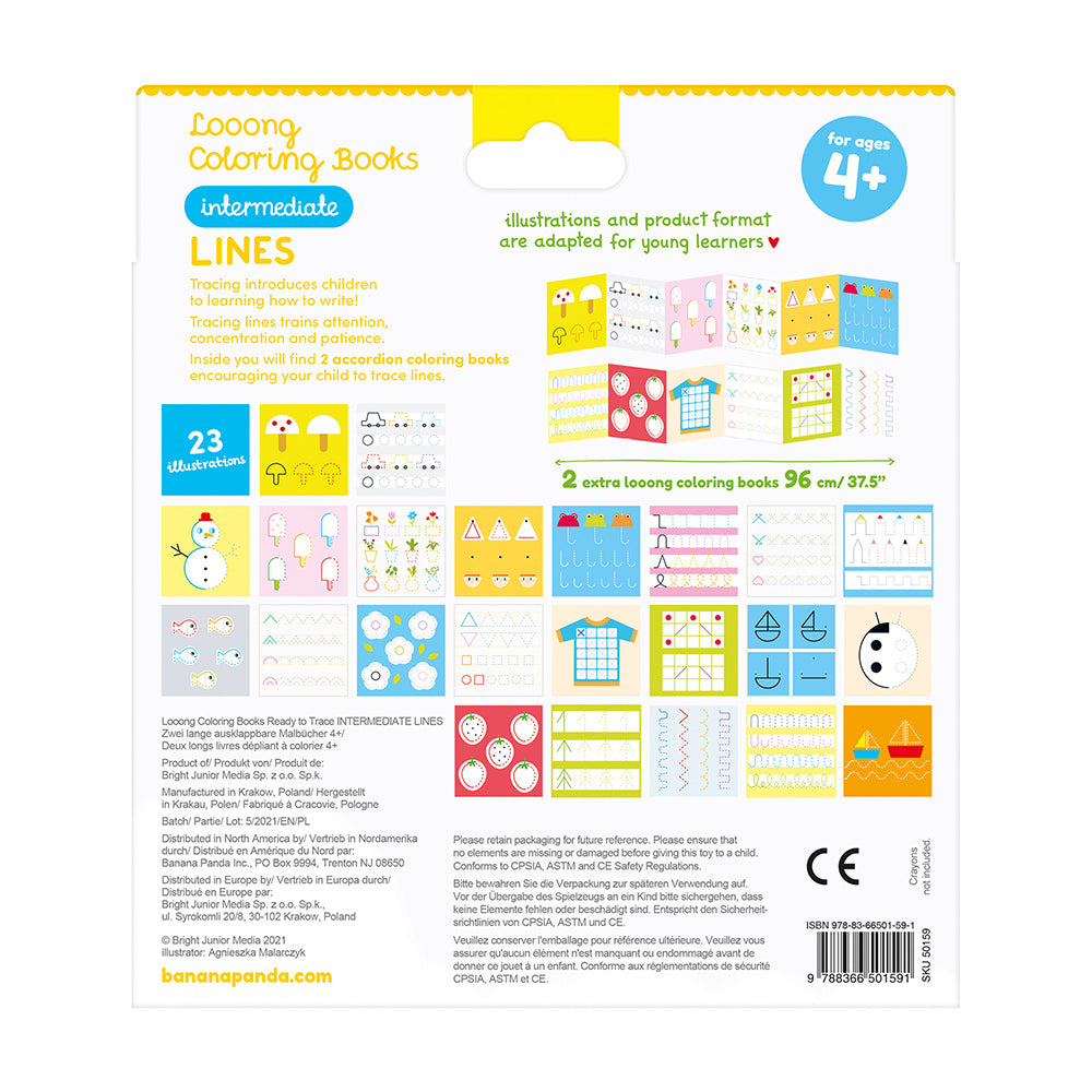 Libro para colorear Looong +4Años - Líneas medias
