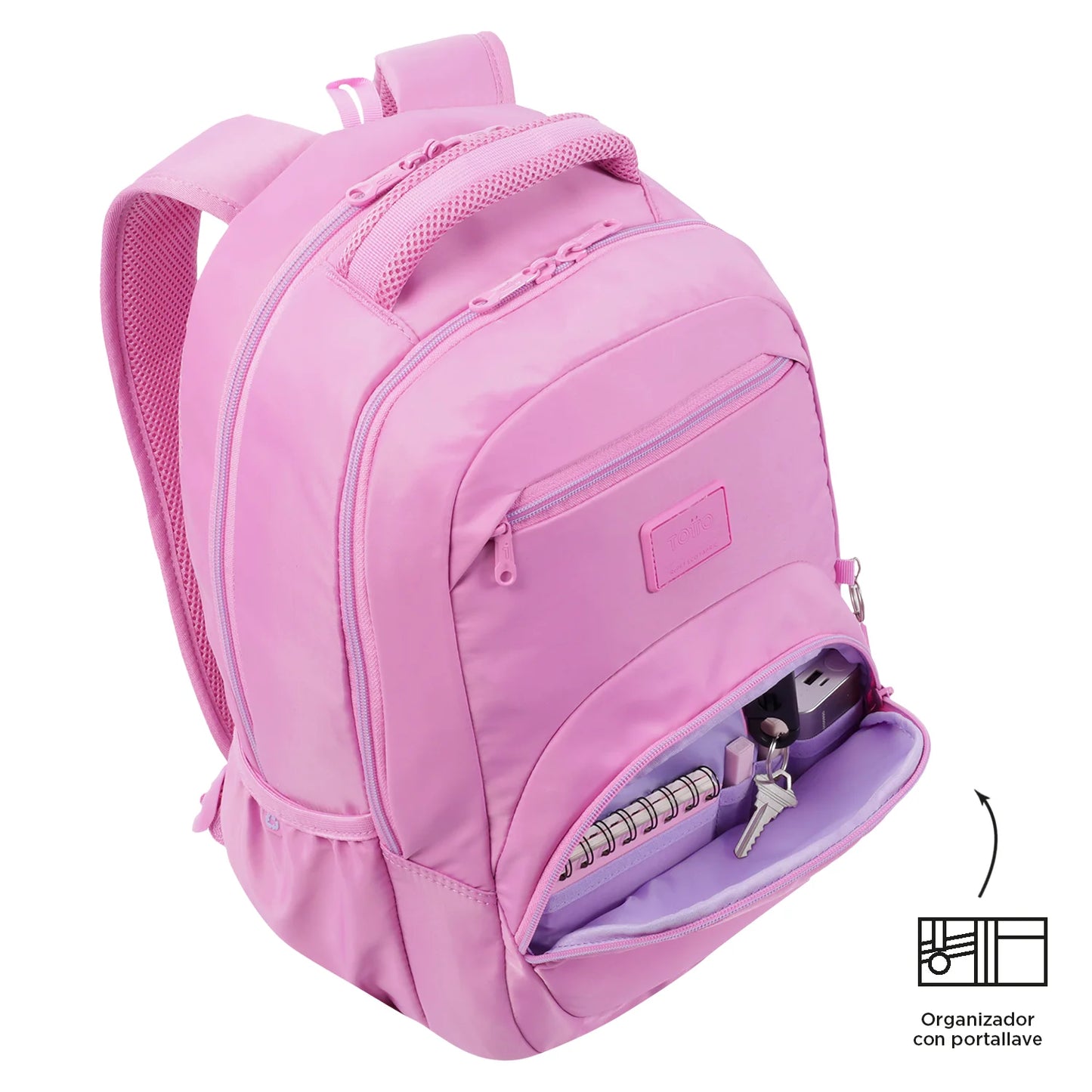 Mochila Escolar p/Portátil - Rosa