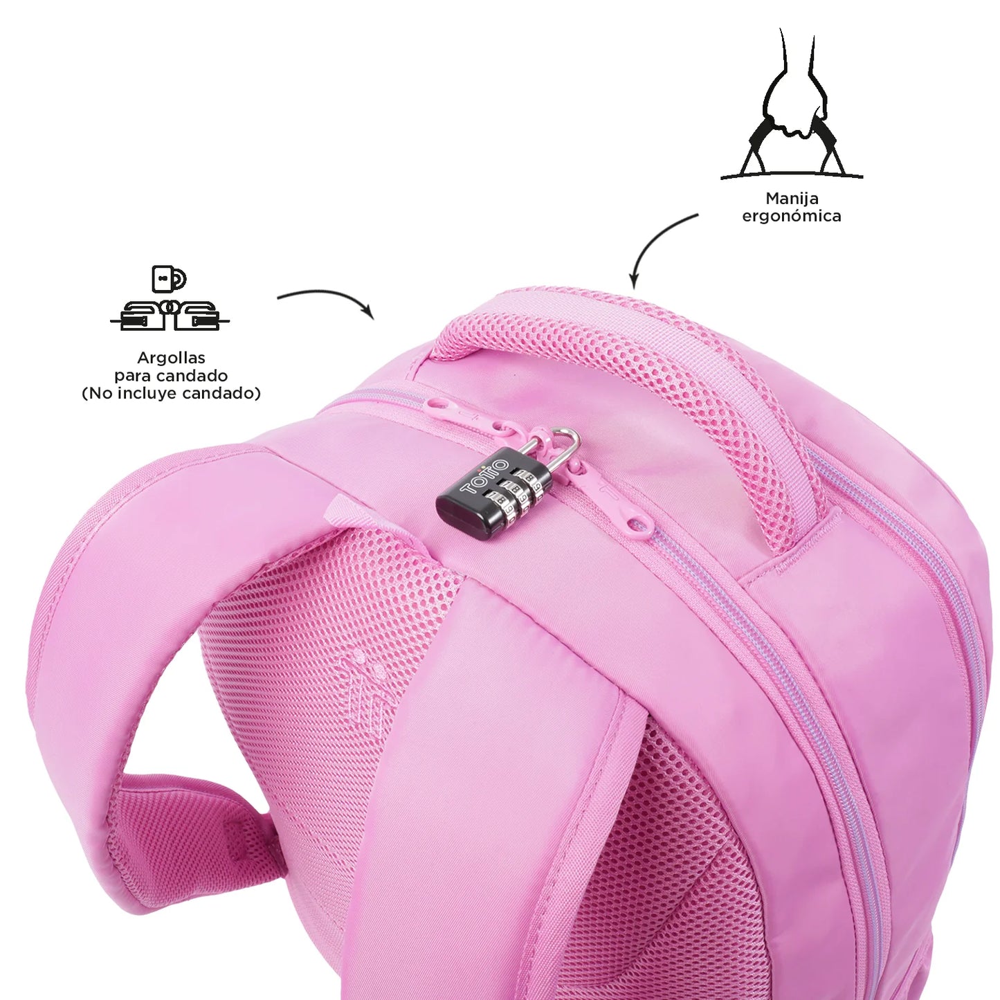 Mochila Escolar p/Portátil - Rosa