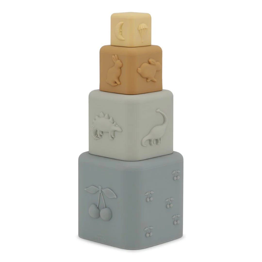 Torre de empilhar em silicone - quarry blue mix