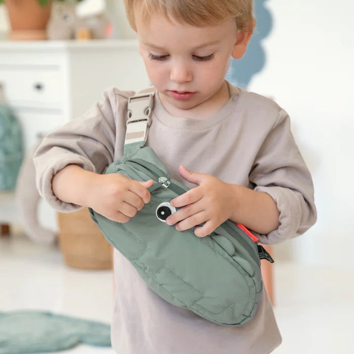 Riñonera infantil acolchada - Croco Verde