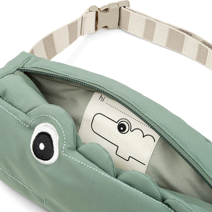 Riñonera infantil acolchada - Croco Verde