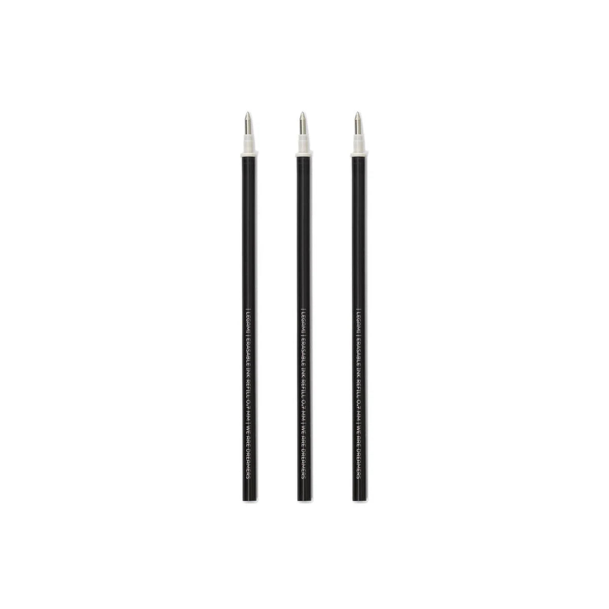 Conjunto de 3 Recargas para Canetas Apagáveis Legami - Tinta Preta