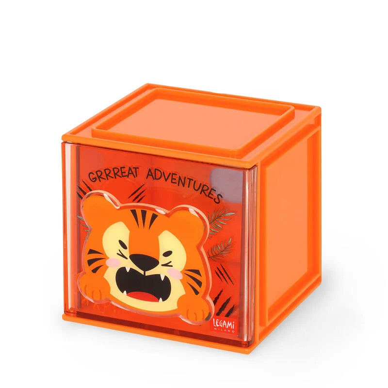 Caixa de arrumação de mesa empilhável - Tigre