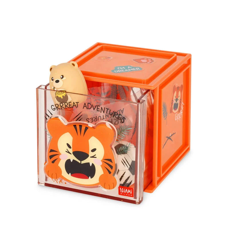 Caixa de arrumação de mesa empilhável - Tigre