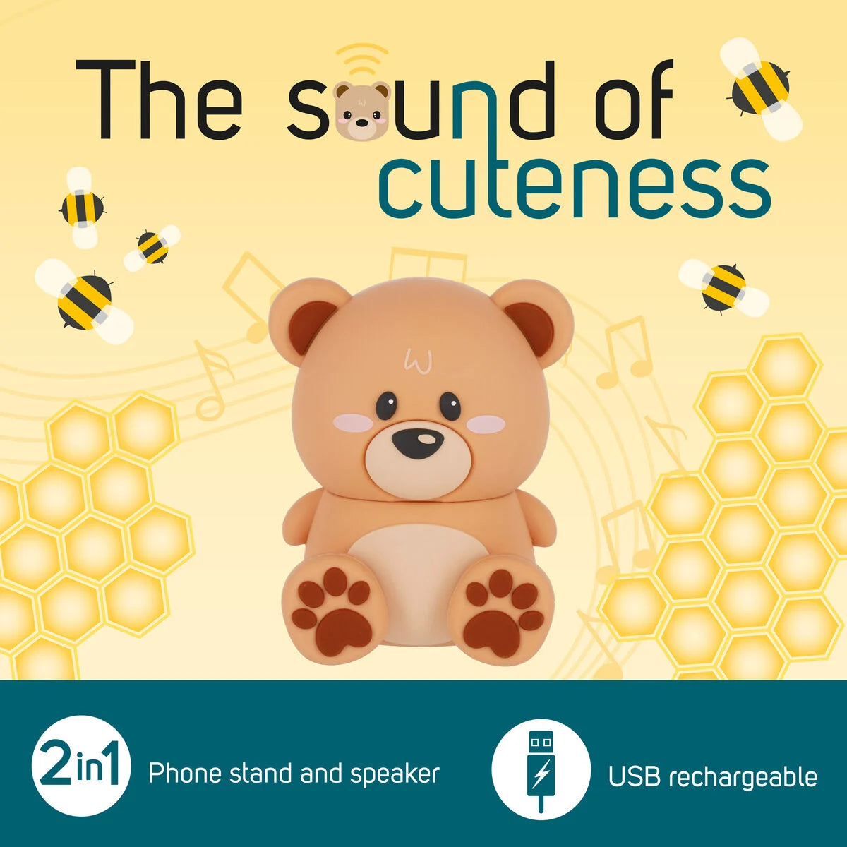 Coluna sem fio com suporte - The Sound of Cuteness Teddy
