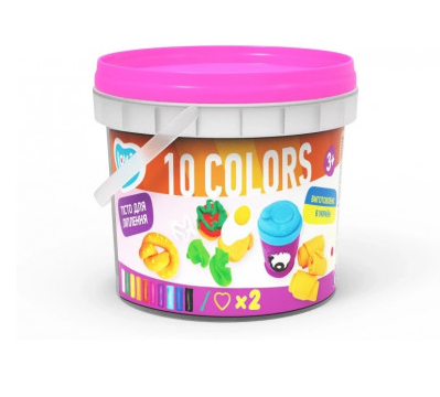 Mini balde de plasticina 10 cores c/formas