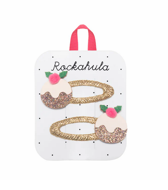 Ganchos de cabelo - pudim de Natal