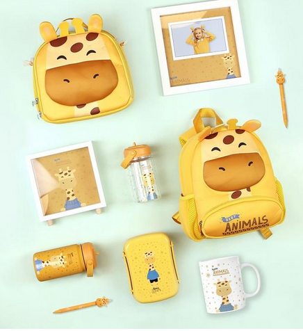 Garrafa Tritan 350ml com Adaptador e palinha - Girafa