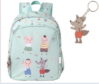 Mochila Média + Porta-chaves Personalizável - Os três porquinhos