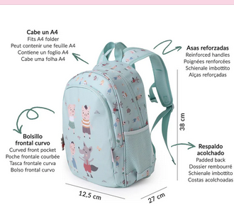Mochila Média + Porta-chaves Personalizável - Os três porquinhos