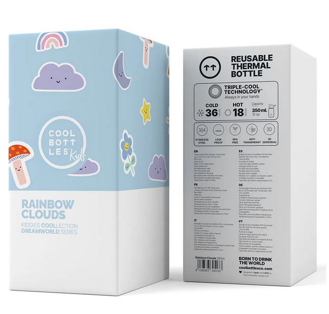 Garrafa Térmica Cool Bottles 350ml - Rainbow Clouds