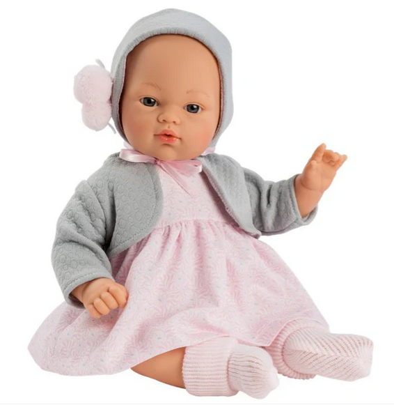 Boneca Koke - Vestido Rosa c/ Jaqueta Cinza