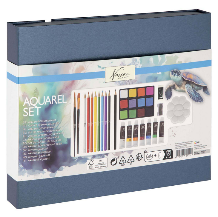 Conjunto de tinta de aguarela para pintura e desenho 34 pcs