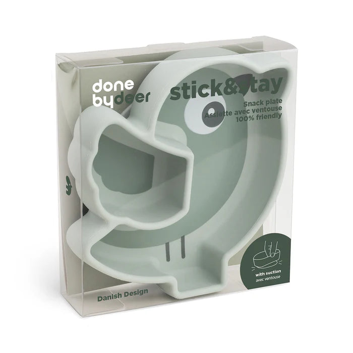 Prato para lanches Stick&Stay em silicone - Birdee - Verde