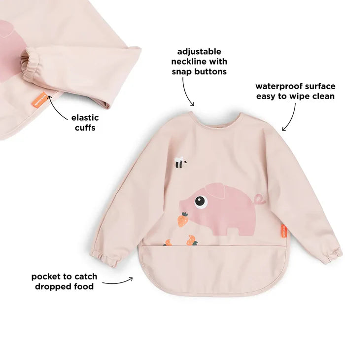 Babete de bolso com mangas - Tiny farm - Powder