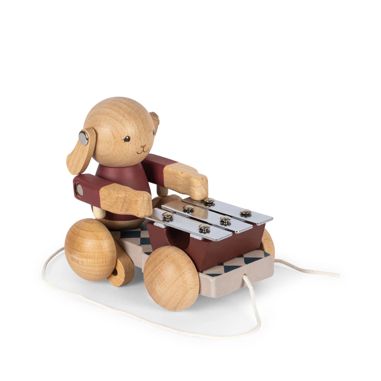 Coelho Musical de Puxar em Madeira - Bell Boy Red