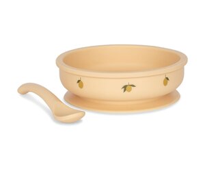 Conj. de tigela c/colher em silicone - Lemon