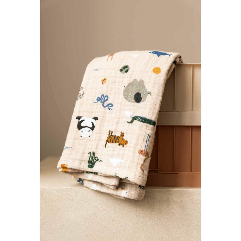 Fralda/musselina de Algodão Lewis - Around the world / Sandy