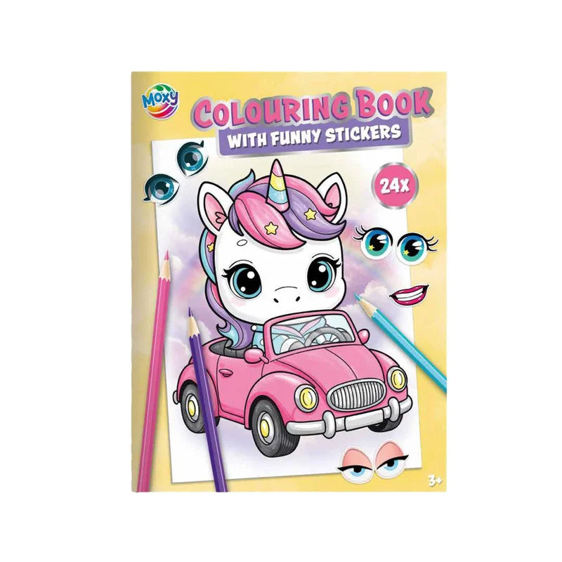 Livro de colorir com autocolantes - Unicornio