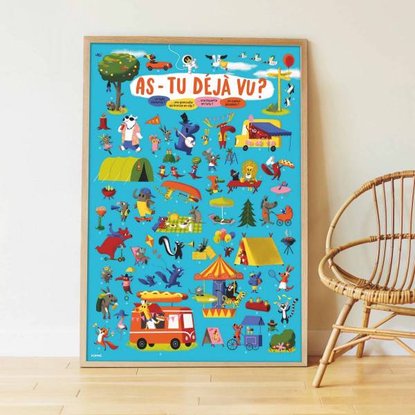 Poster com autocolantes - Escondidinhas Animais