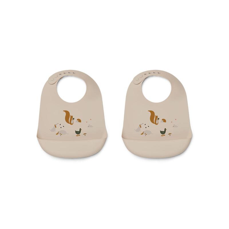 Tilda babete em silicone com bolso - Friendship multi mix